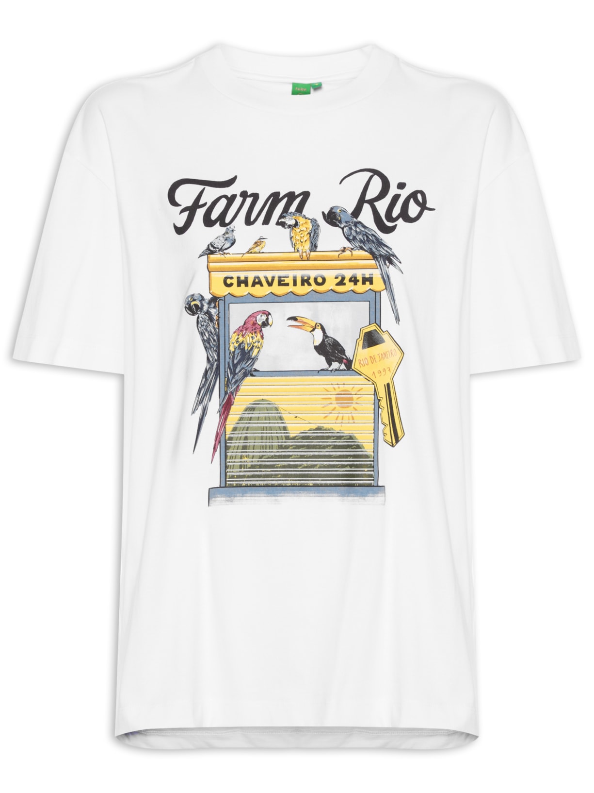 Camiseta Média Chaveiro Farm Rio – Branco