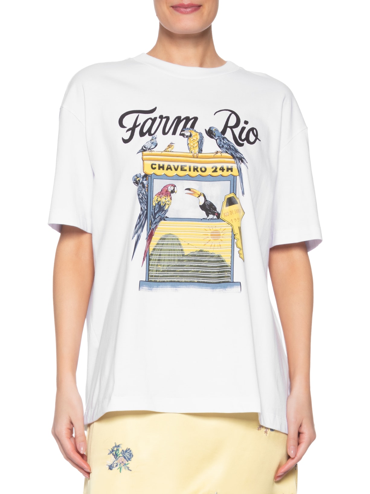Camiseta Média Chaveiro Farm Rio – Branco Farm