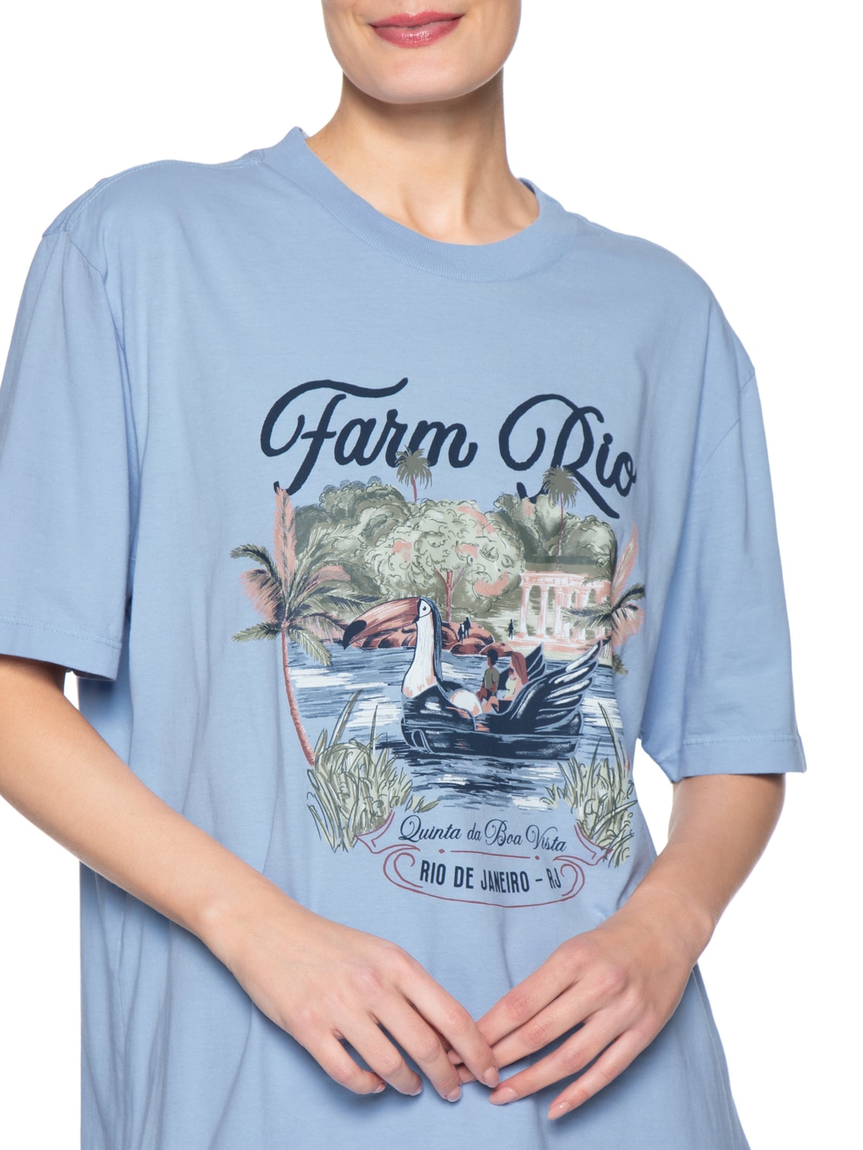 Camiseta Média Pedalinho Azul Farm