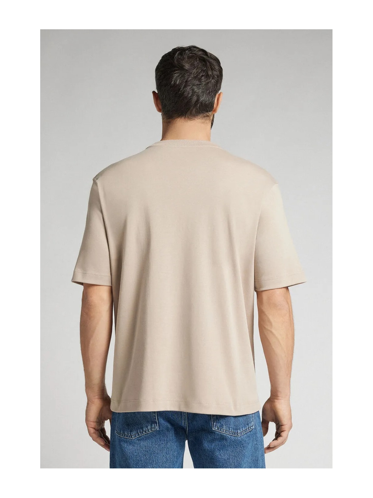 Camiseta Oversized Interlock Em Algodão Bege Intimissimi
