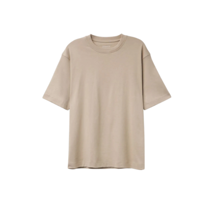 Camiseta Oversized Interlock Em Algodão - Bege