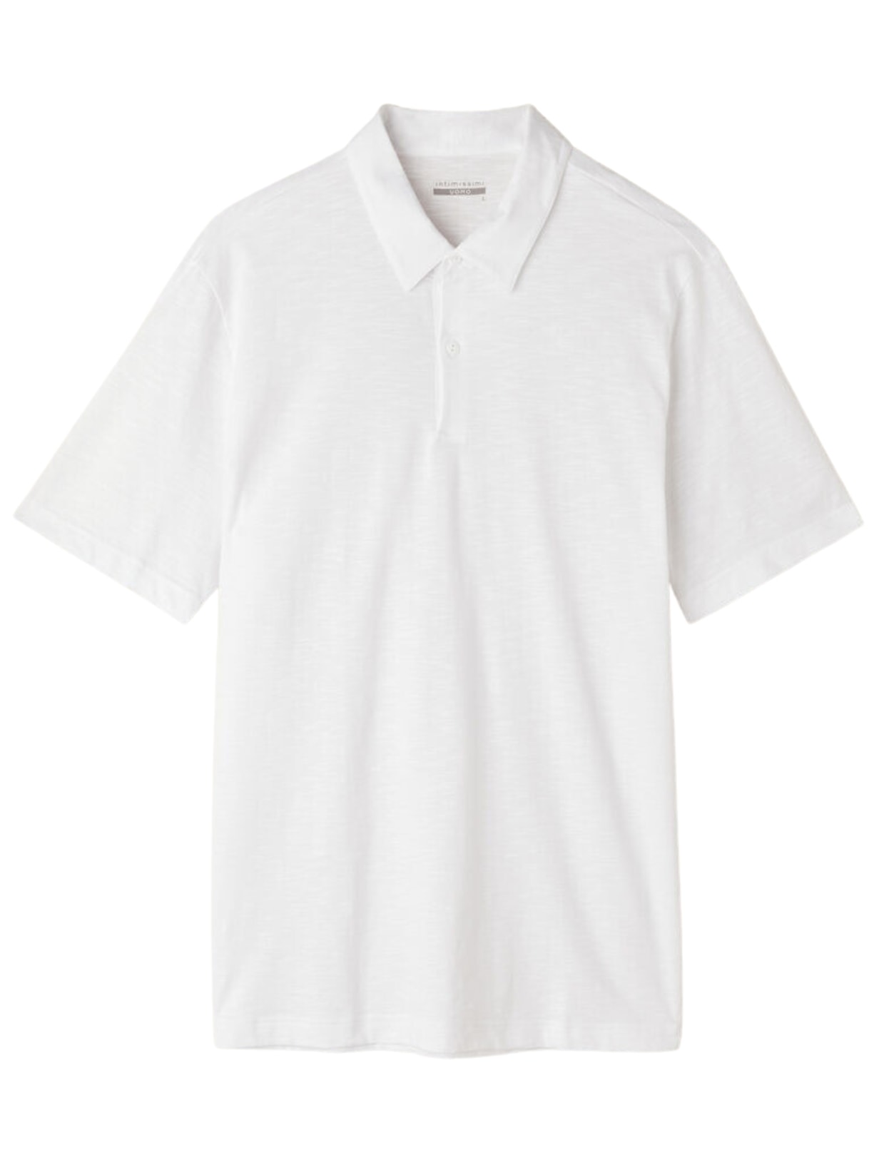 Camiseta Polo De Manga Curta Em Algodão Slub - Branco