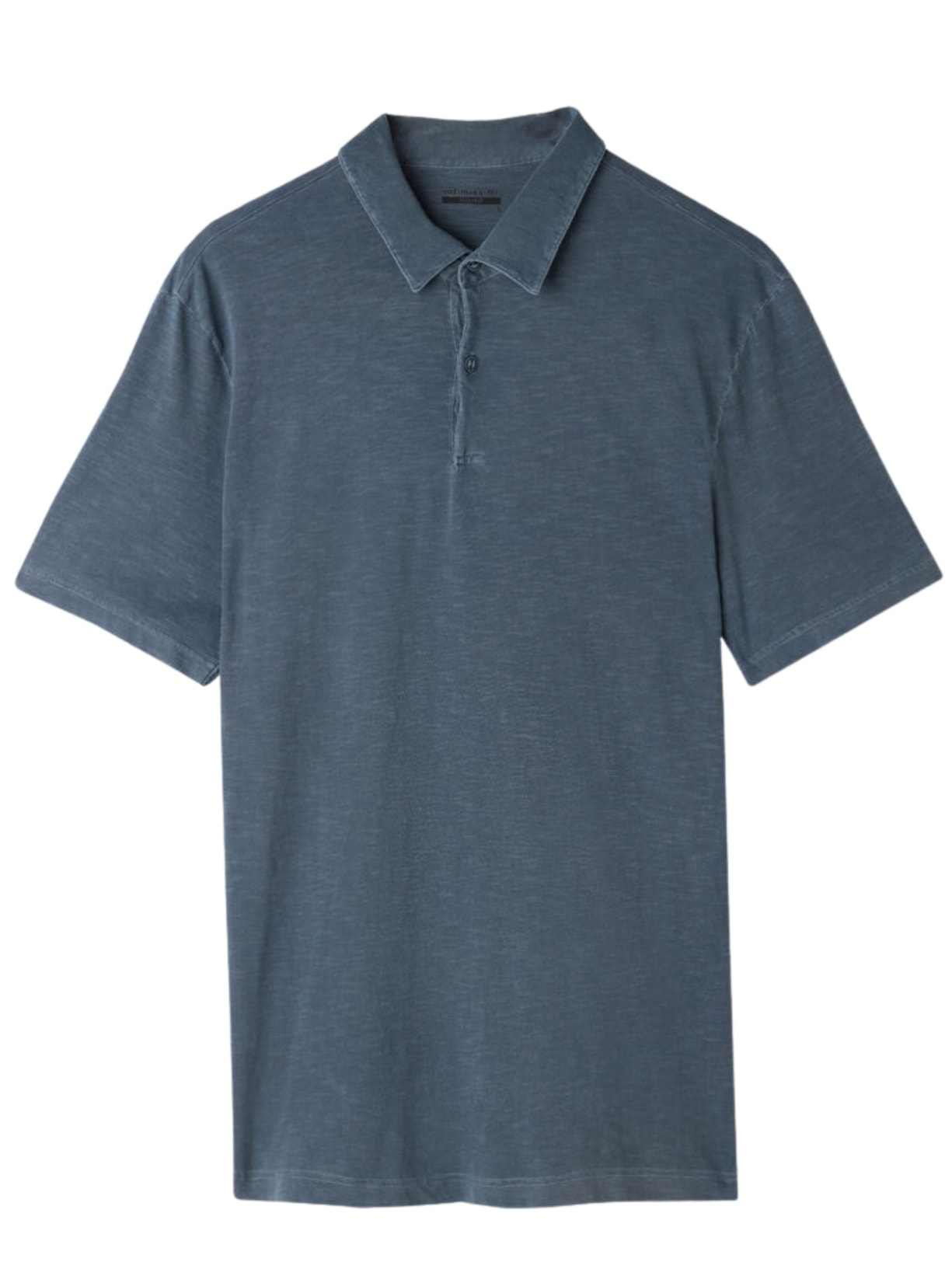 Camiseta Polo De Manga Curta Washed Collection Em Algodão Slub - Azul