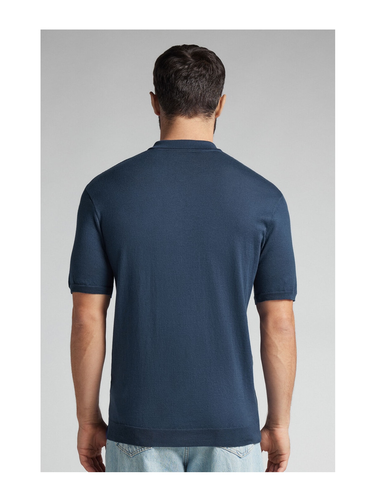 Camiseta Polo Em Algodão Azul Intimissimi