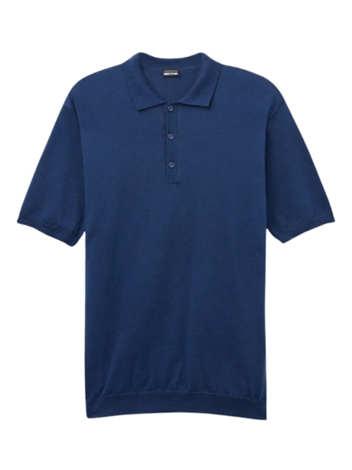 Camiseta Polo Em Algodão - Azul