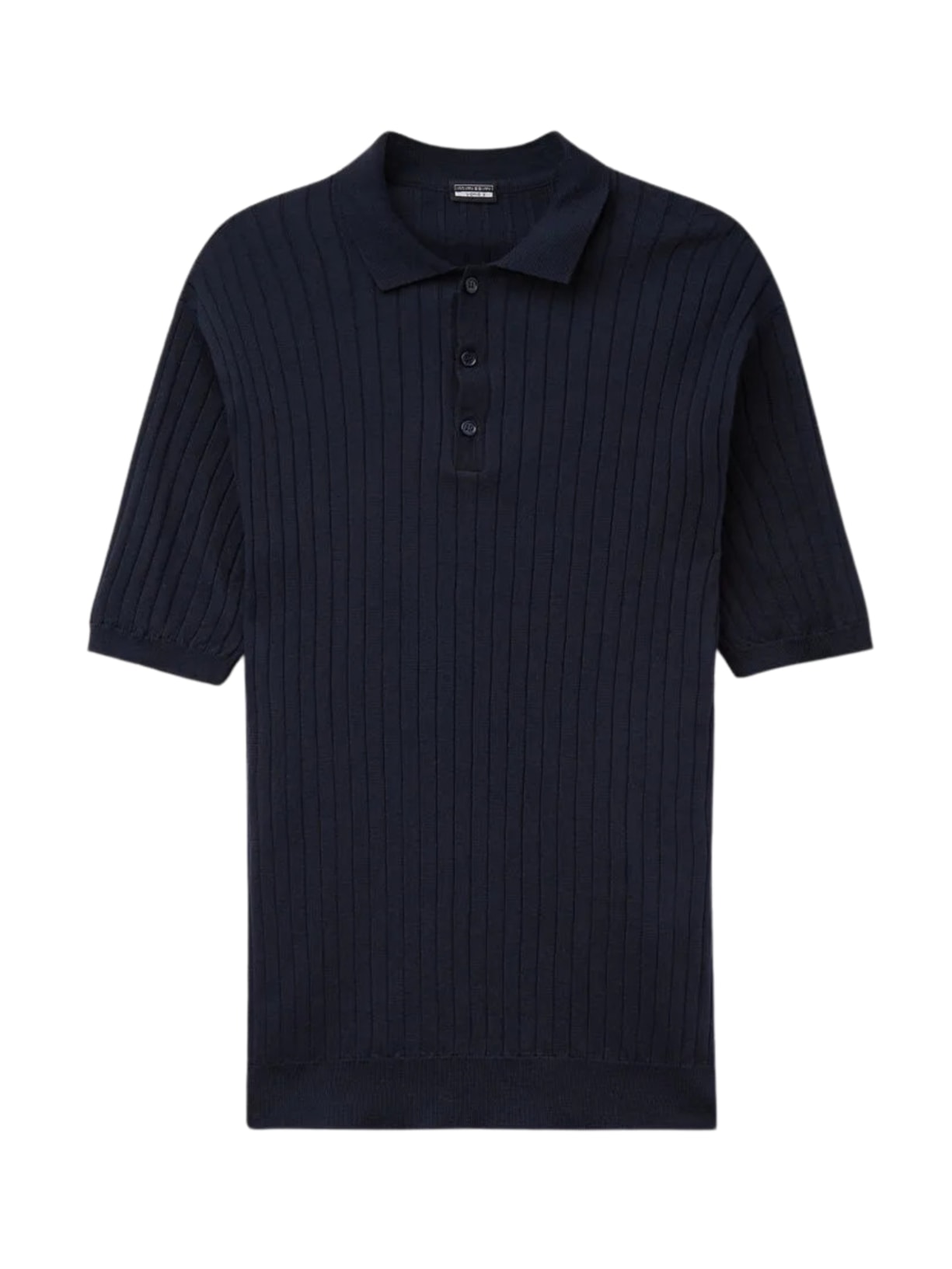 Camiseta Polo Em Algodão Canelado - Azul