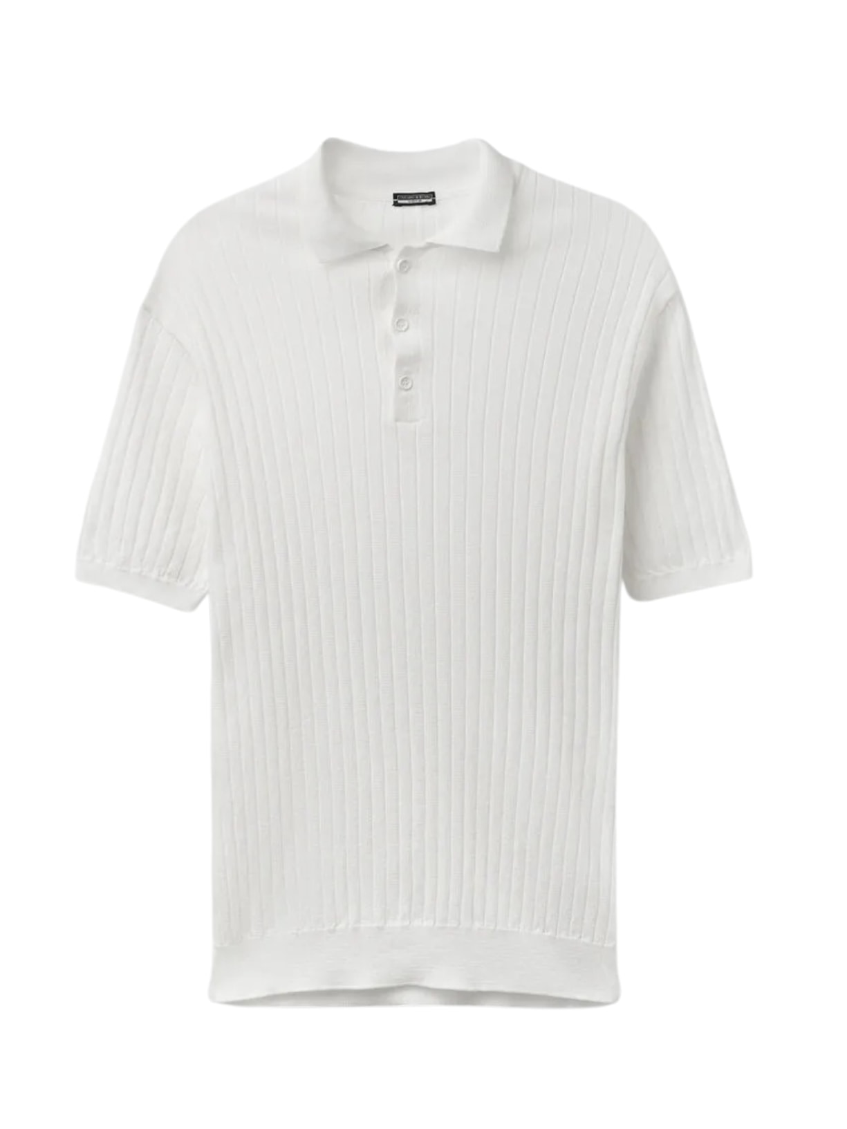 Camiseta Polo Em Algodão Canelado - Branco
