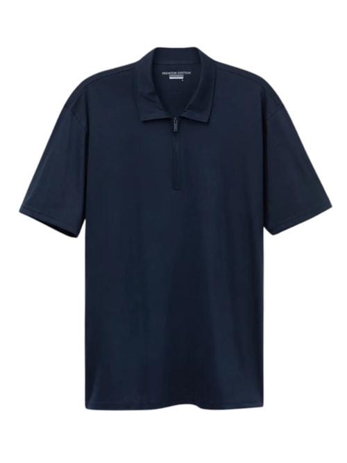 Camiseta Polo Em Algodão Premium - Azul