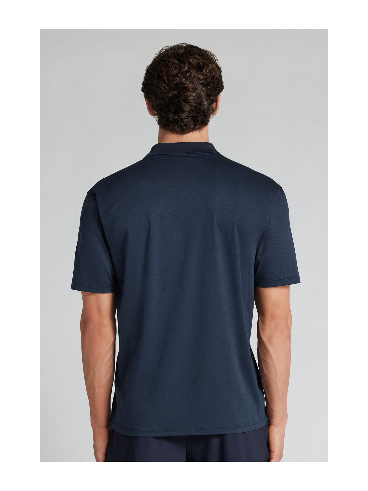 Camiseta Polo Em Algodão Premium Superlight Azul Intimissimi