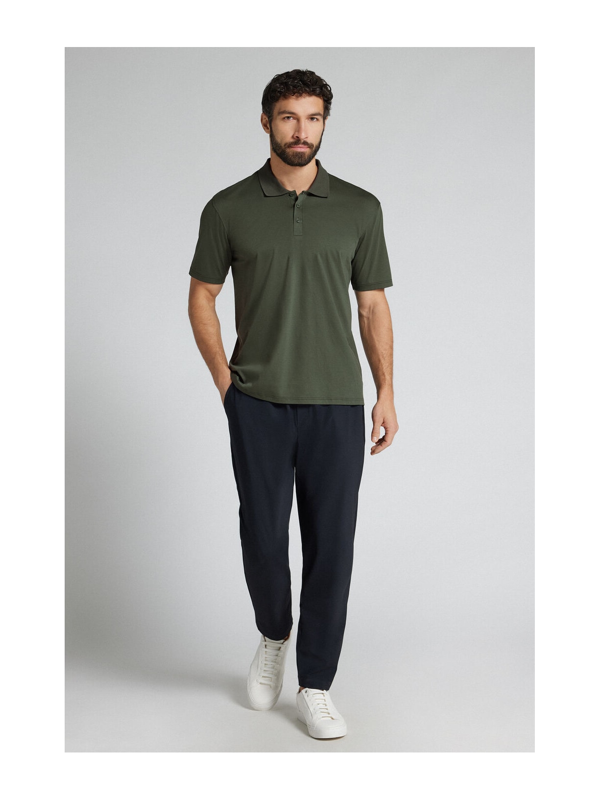 Camiseta Polo Em Algodão Premium Superlight Verde Intimissimi