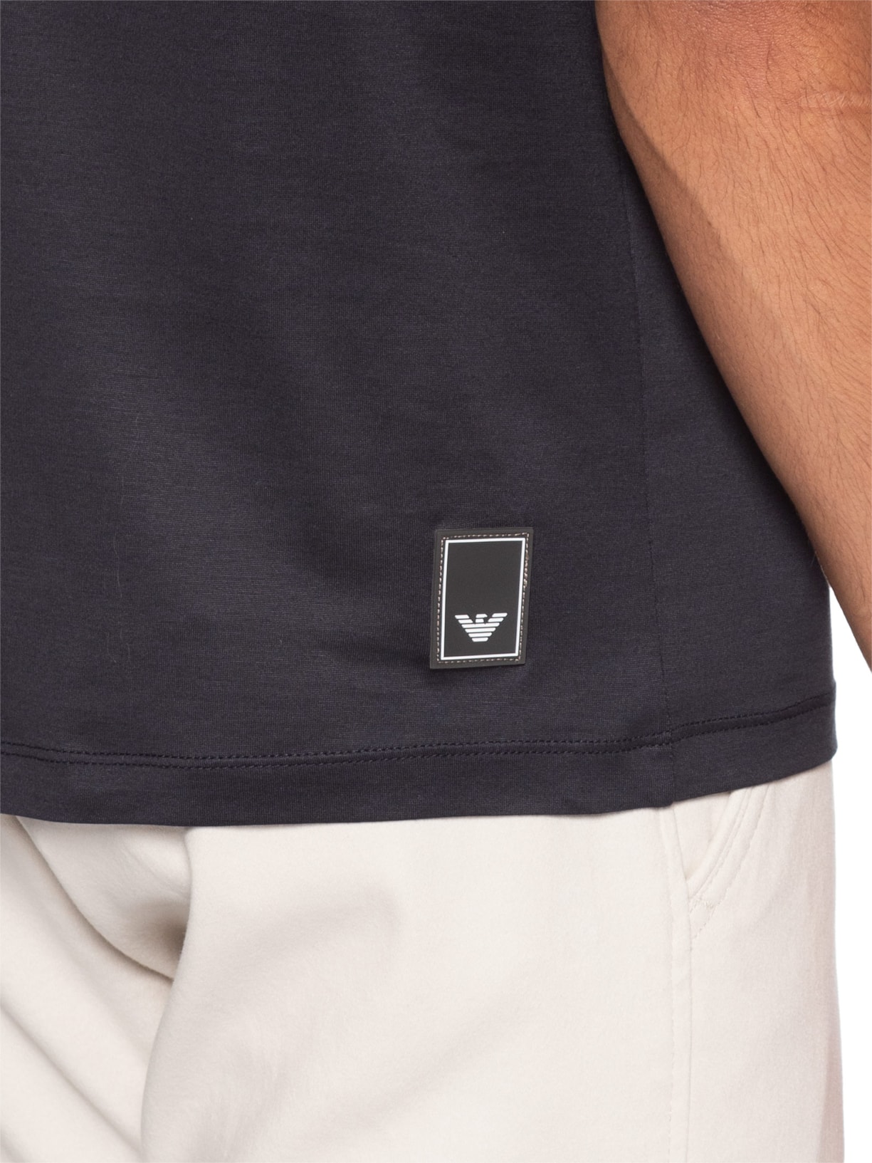 Camiseta Polo Masculina Travel Essential Lyocell-Blend Azul Emporio Armani