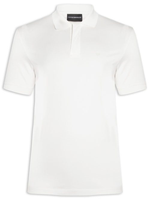 Camiseta Polo Masculina Travel Essential Lyocell-Blend - Branco