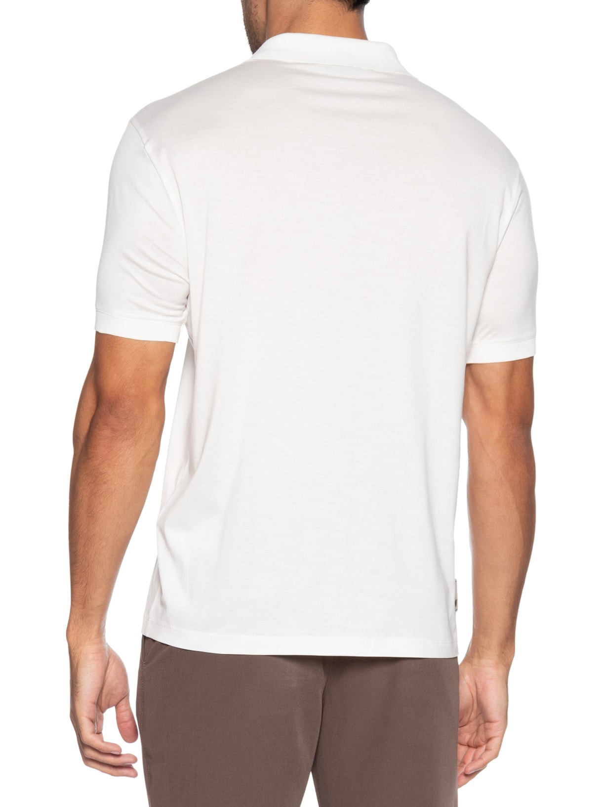 Camiseta Polo Masculina Travel Essential Lyocell-Blend Branco Emporio Armani