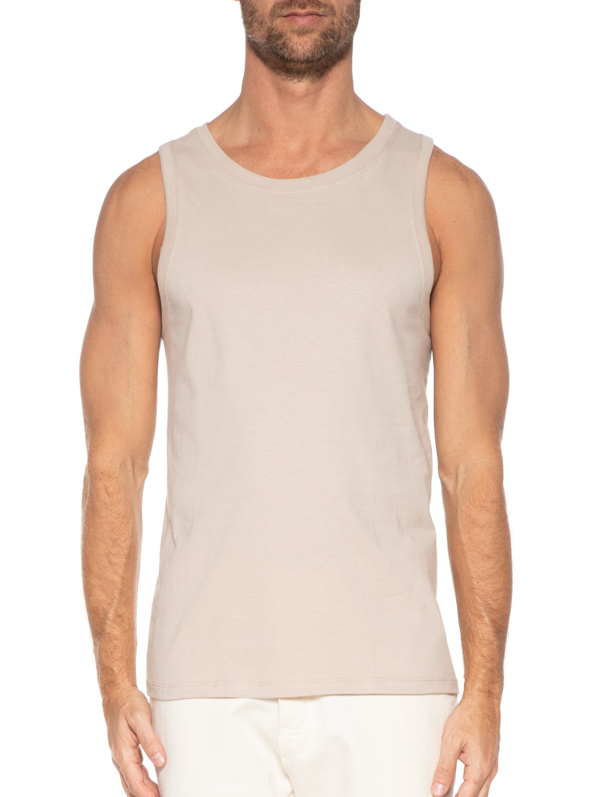 Camiseta Regata Masculina Bege Hering