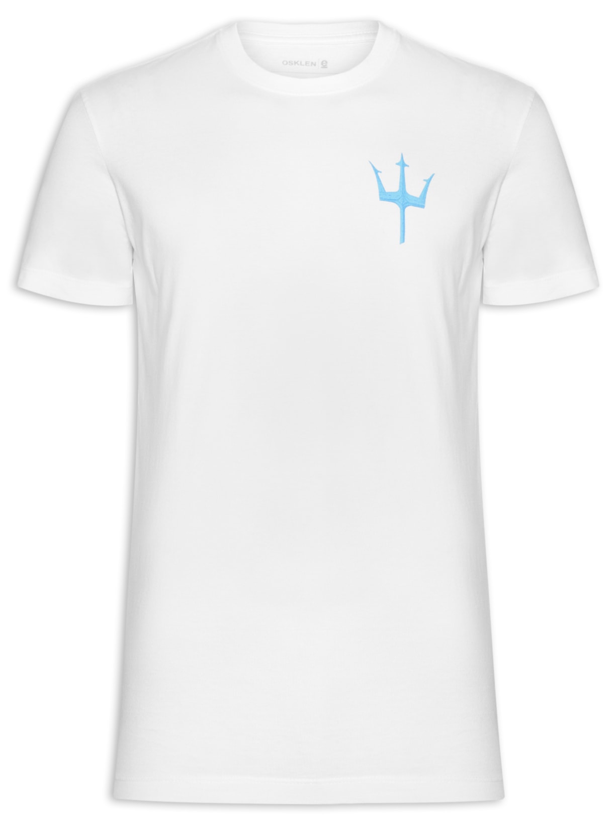 Camiseta Slim Vintage Tridente Madeira Branco Osklen