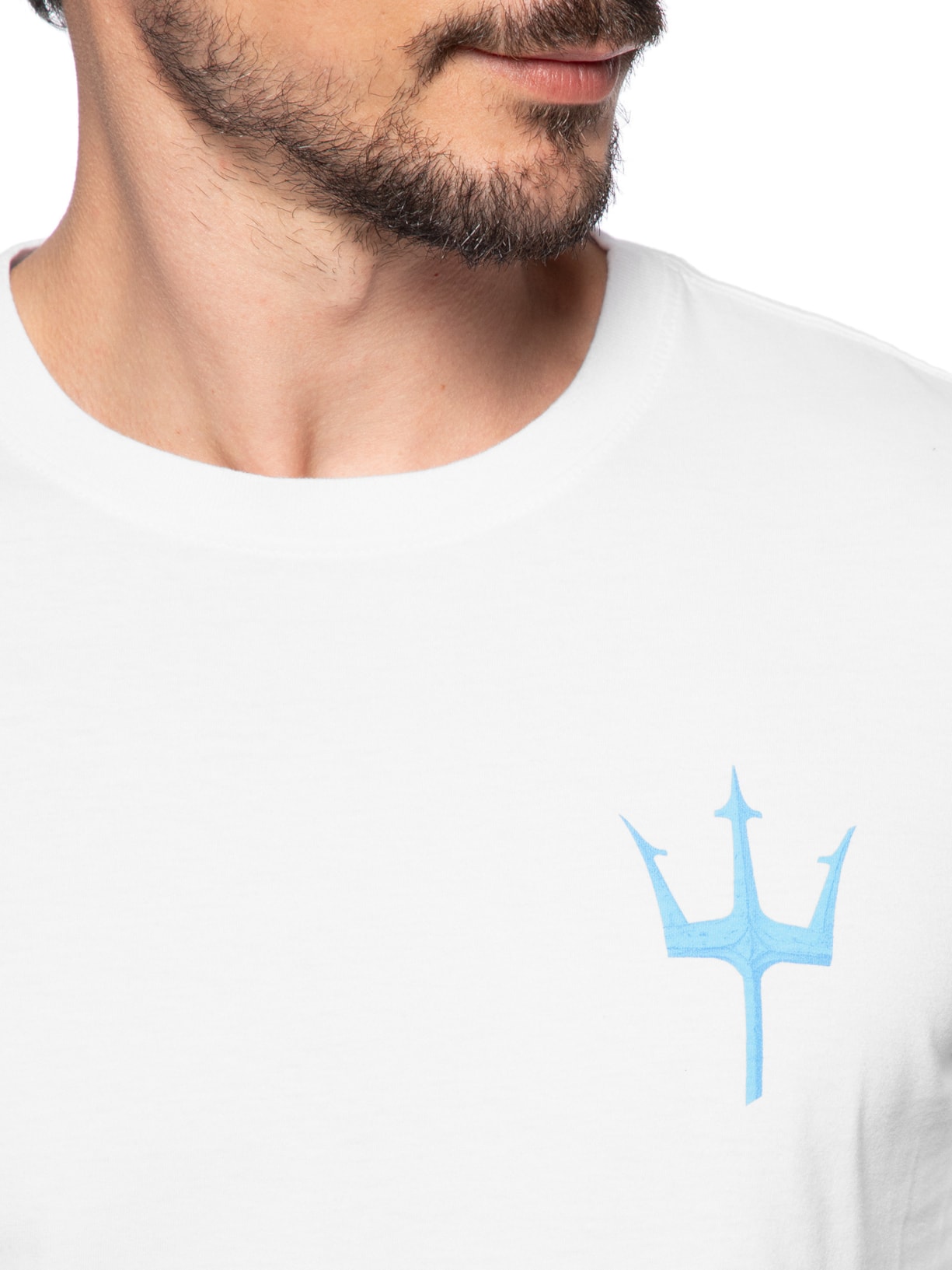 Camiseta Slim Vintage Tridente Madeira Branco Osklen