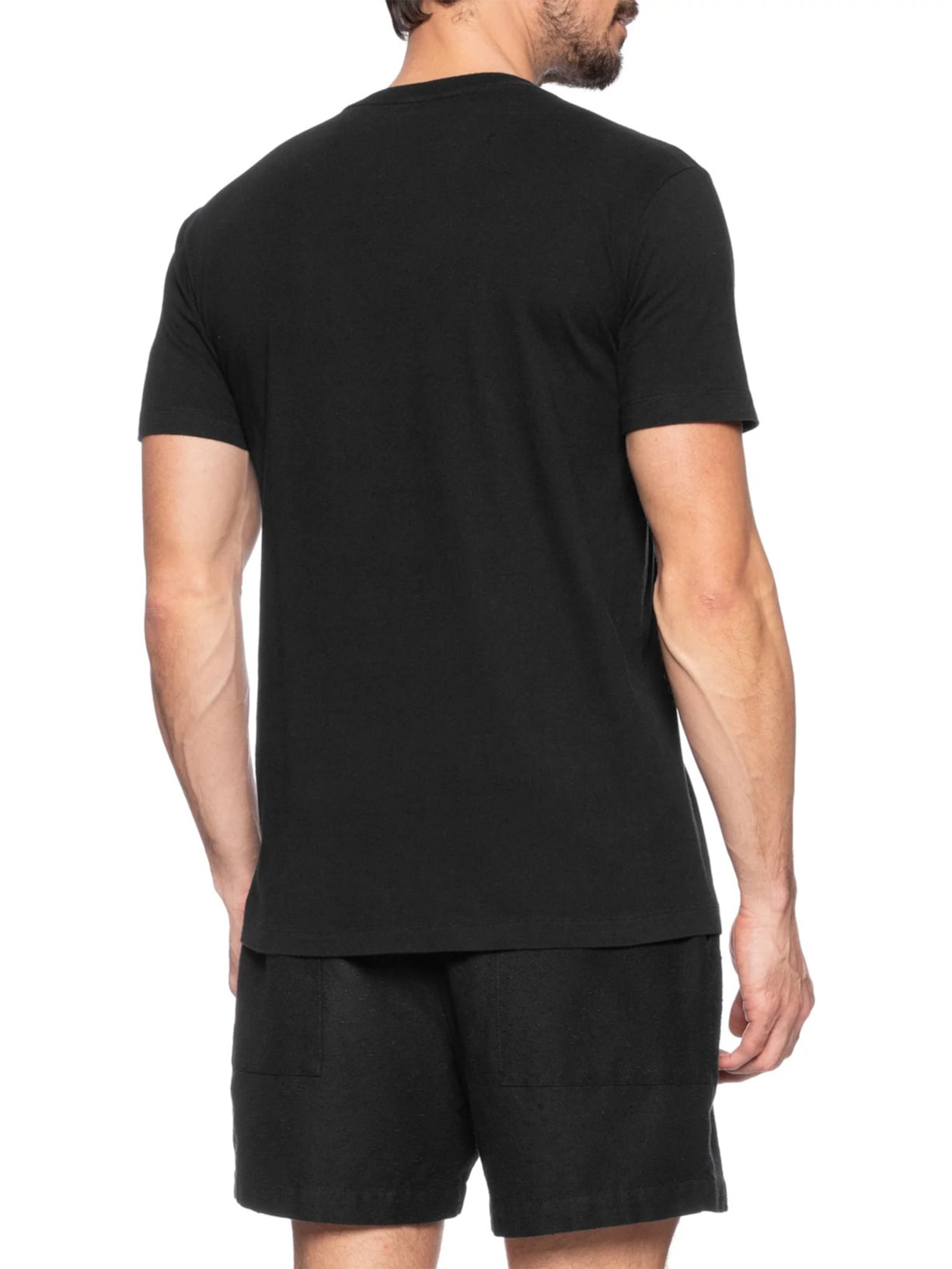 Camiseta Slim Vintage Tridente Madeira Preto Osklen