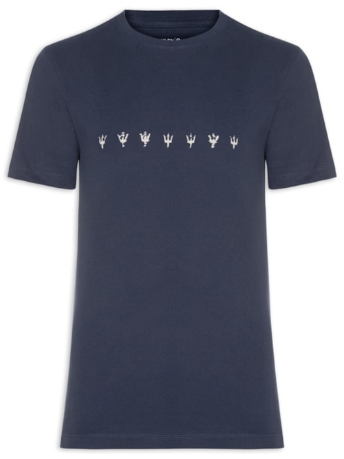 Camiseta Slim Vintage Underwater - Azul