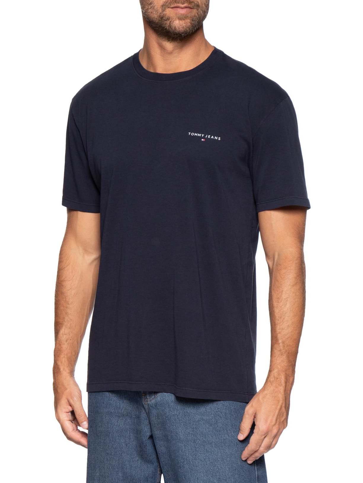 Camiseta TJM Linear Chest Tee Ext Azul Tommy Jeans
