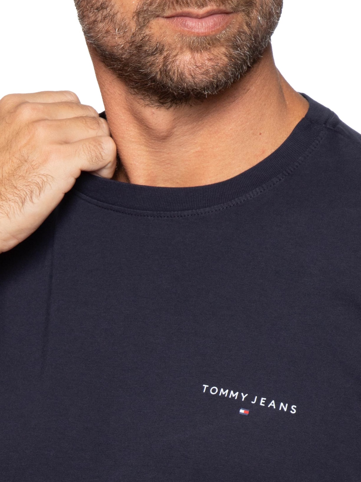Camiseta TJM Linear Chest Tee Ext Azul Tommy Jeans