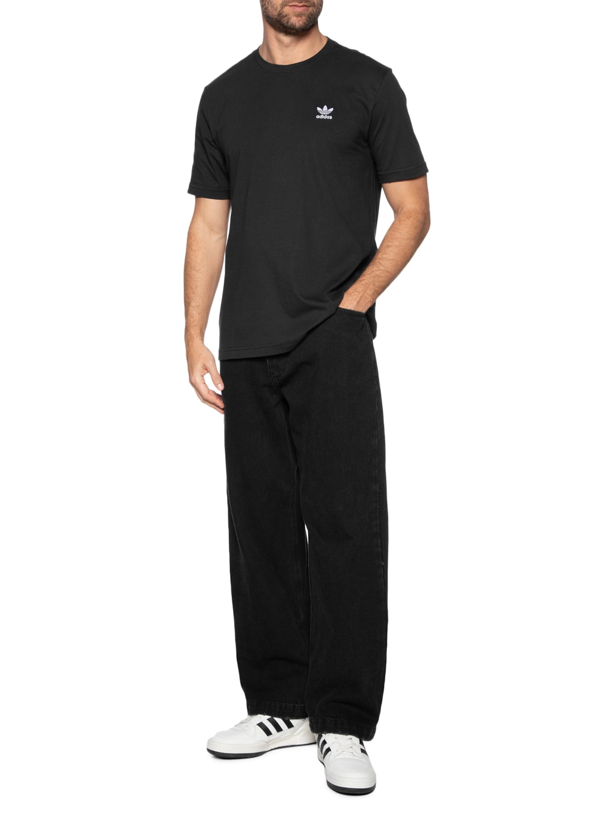 Camiseta Trefoil Ess Preto Adidas Originals