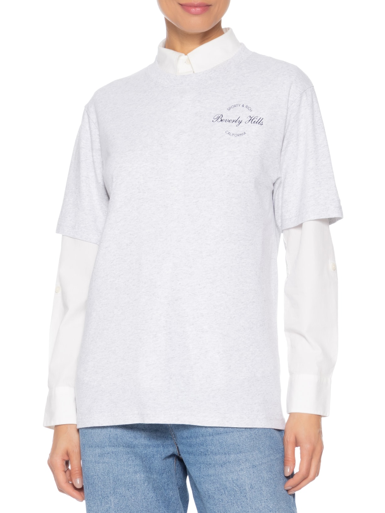 Camiseta Unissex Beverly Script Cinza Sporty & Rich