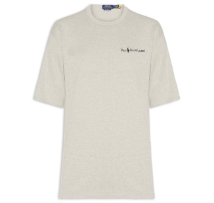 Camiseta Unissex Jersey Relaxed-Fit Chest Logo - Cinza