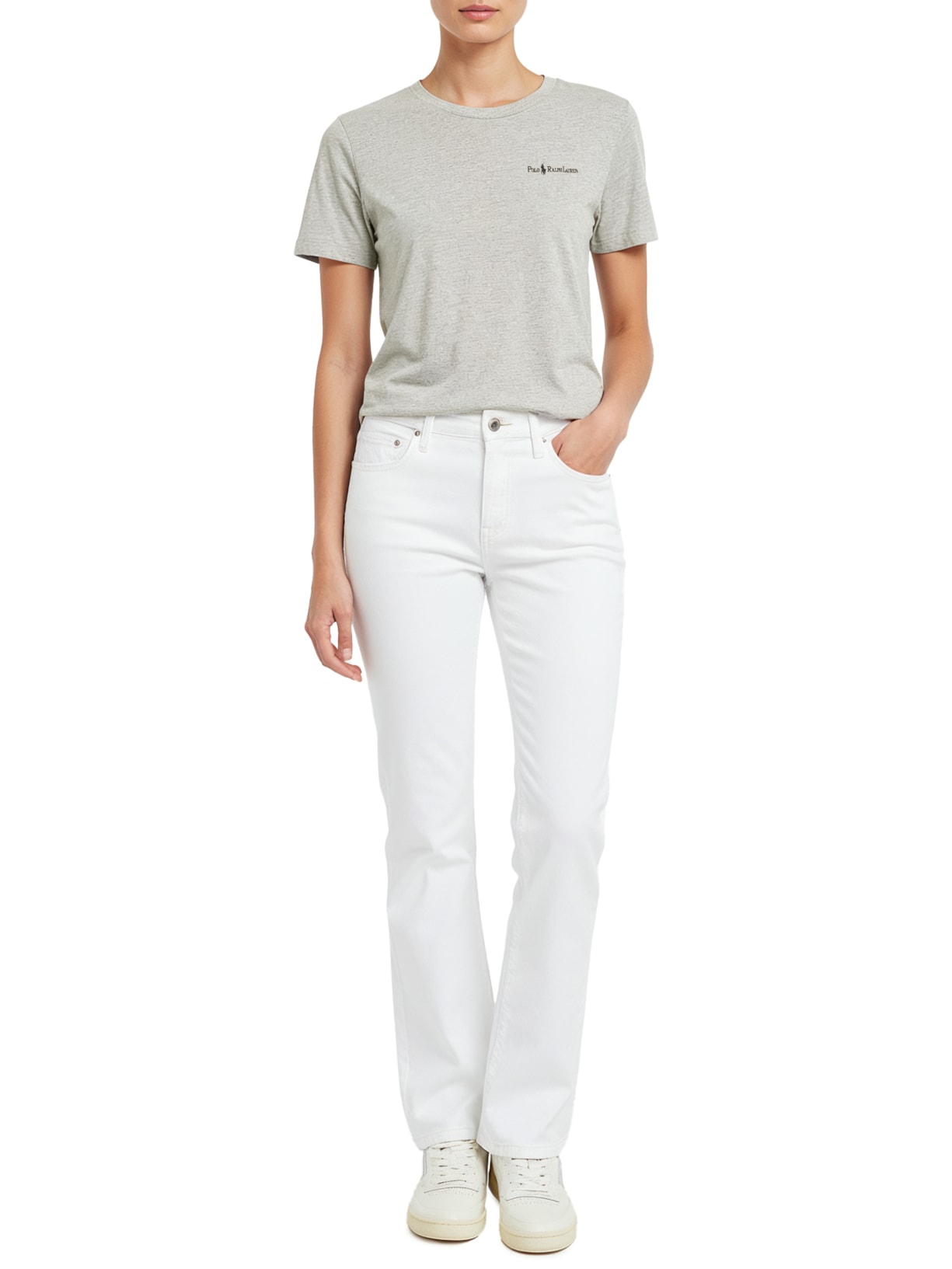 Camiseta Unissex Jersey Relaxed-Fit Chest Logo Cinza Polo Ralph Lauren