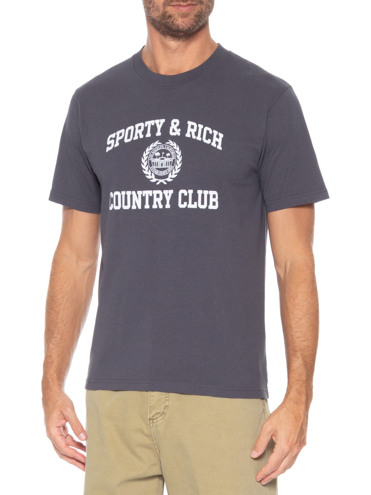 Camiseta Unissex Varsity Crest – Preto Sporty & Rich