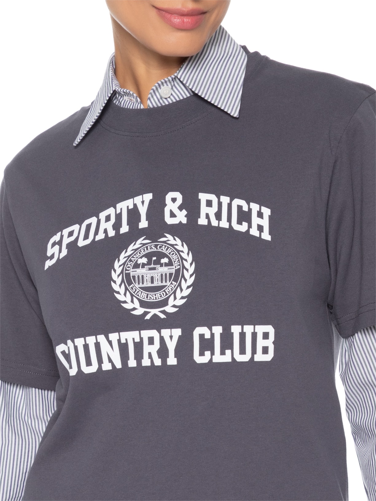 Camiseta Unissex Varsity Crest – Preto Sporty & Rich