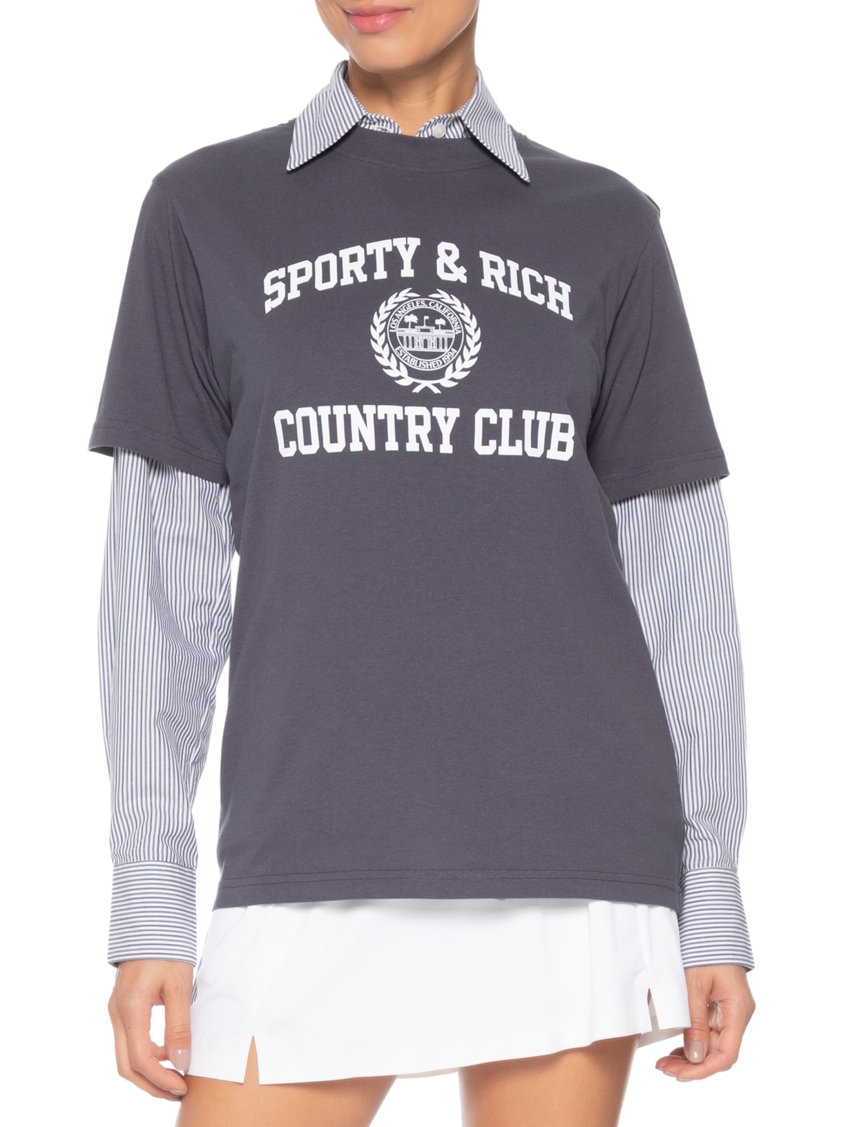 Camiseta Unissex Varsity Crest – Preto Sporty & Rich