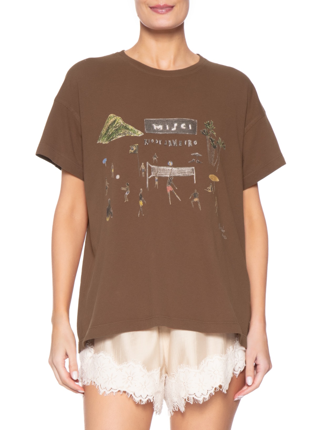 Camiseta Unissex Vôlei Marrom Misci