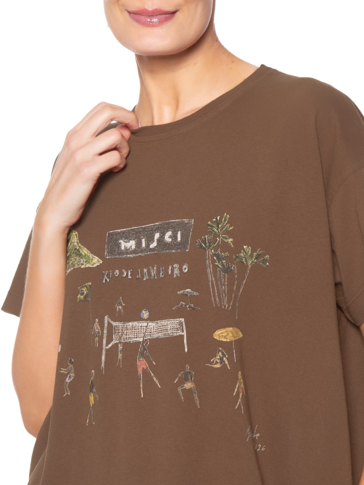 Camiseta Unissex Vôlei Marrom Misci