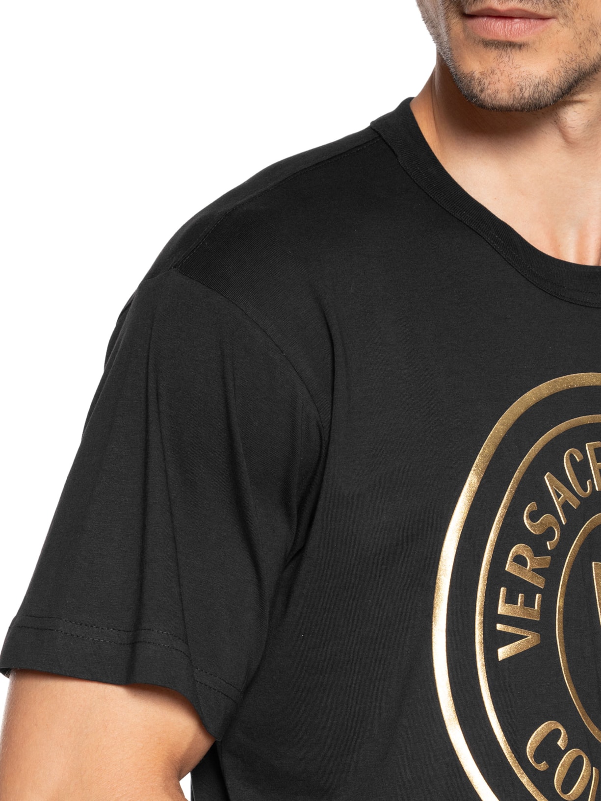 Camiseta V-Emblem Big Foil Preto Versace Jeans Couture