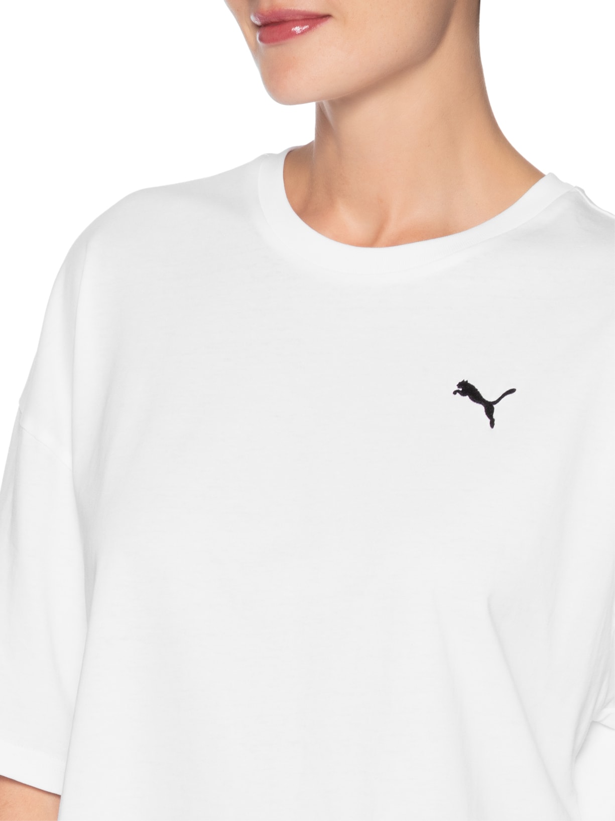 Camiseta Wardrobe Ess Oversized  Feminina Branco Puma