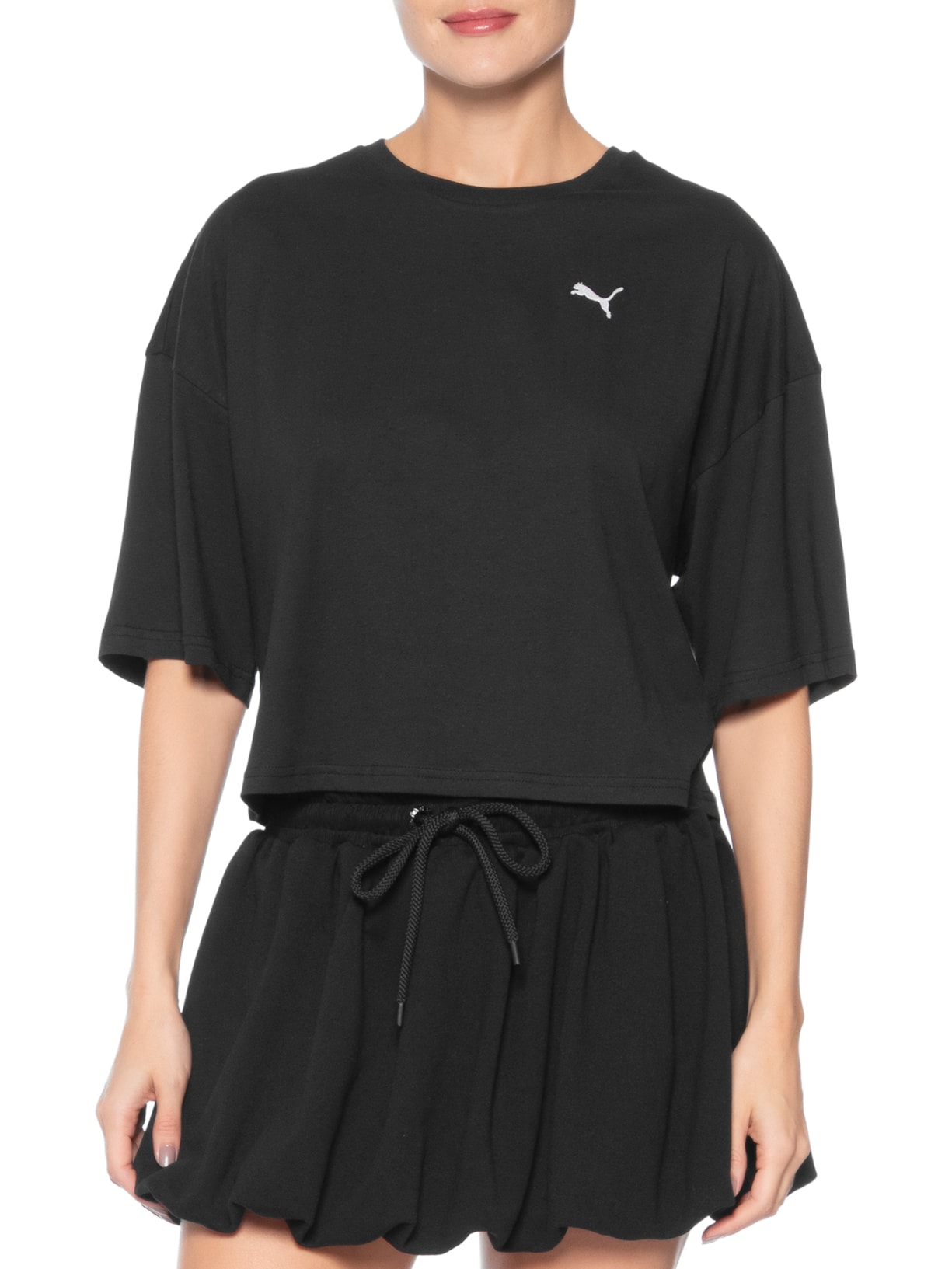 Camiseta Wardrobe Ess Oversized Feminina Preto Puma