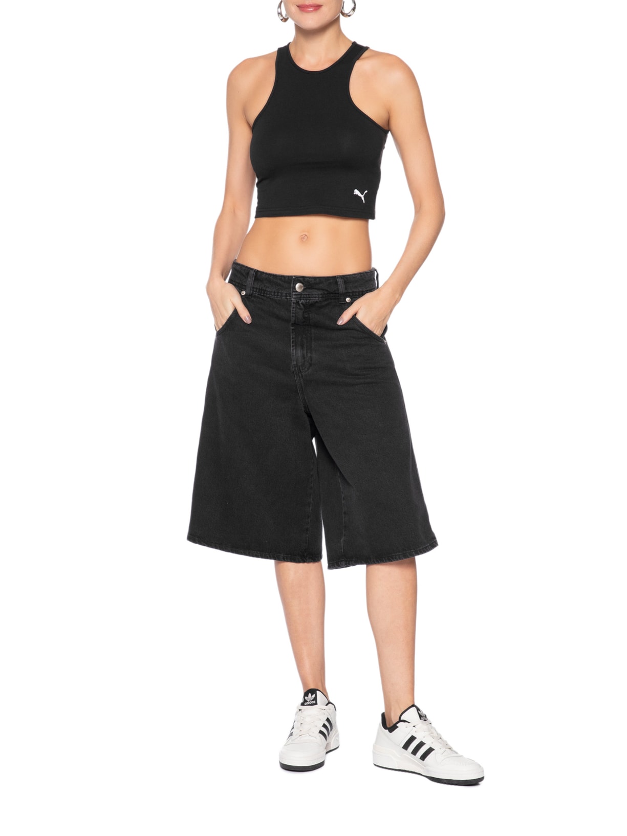 Camiseta Wardrobe Ess Tank Top Feminina Preto Puma