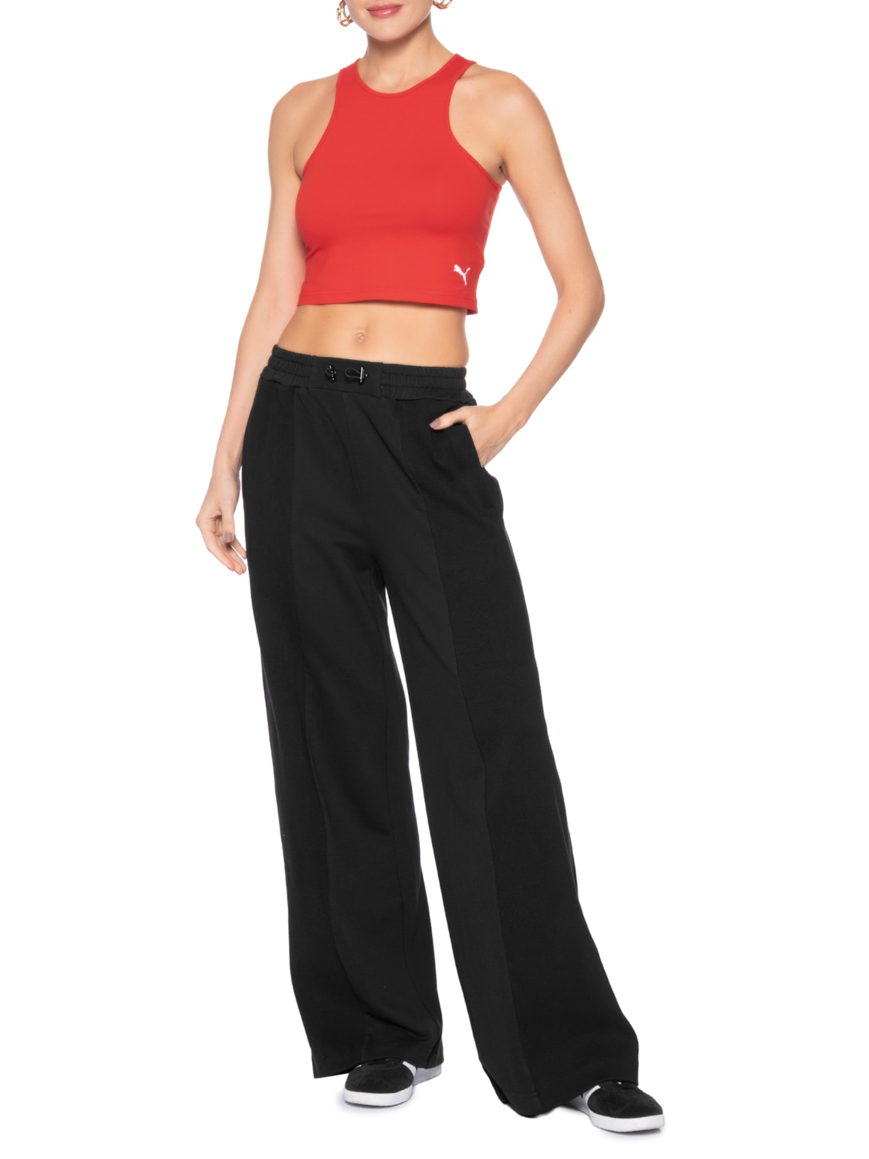 Camiseta Wardrobe Ess Tank Top Feminina – Vermelho Puma