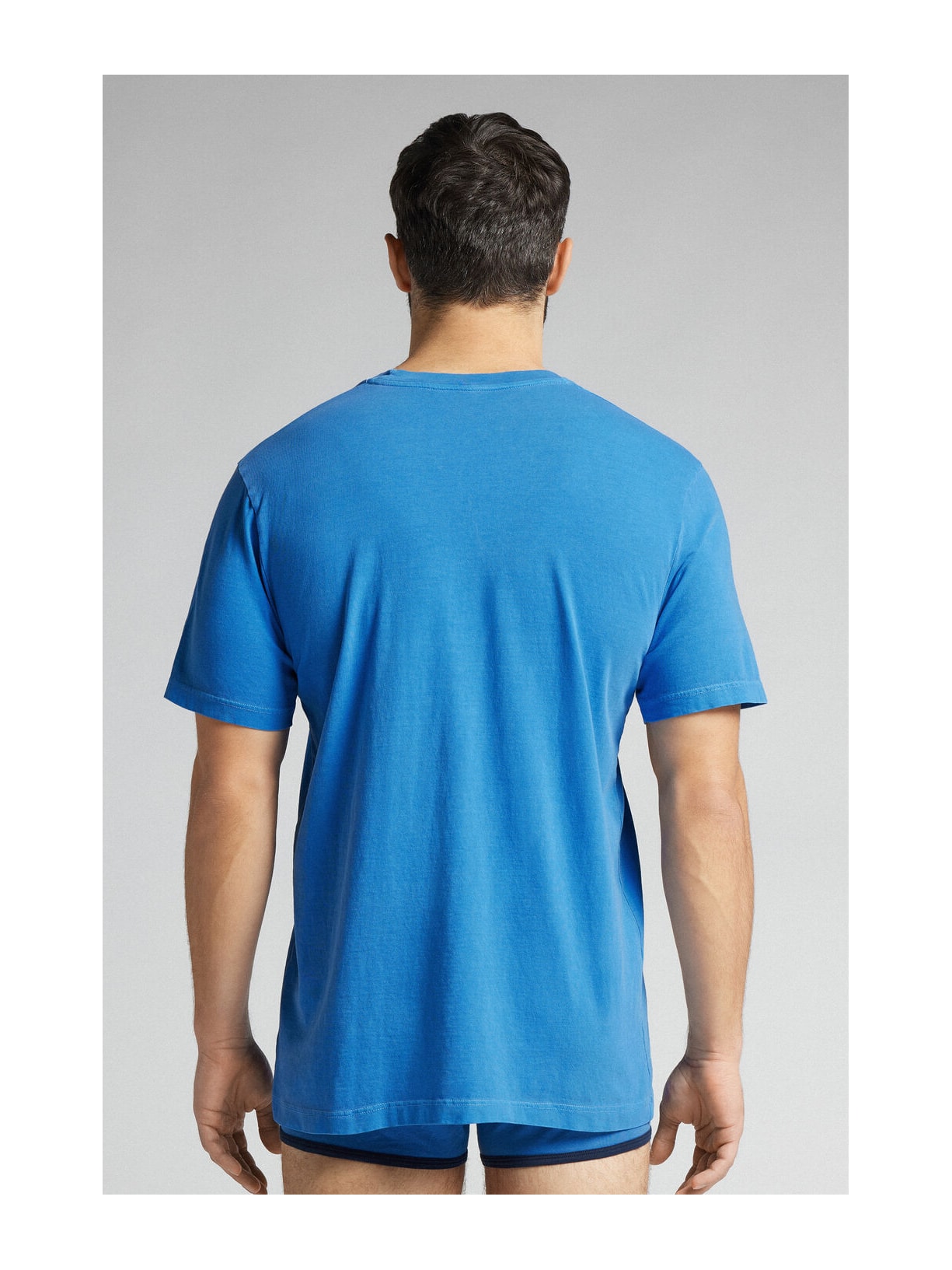 Camiseta Washed Collection Em Algodão Azul Intimissimi
