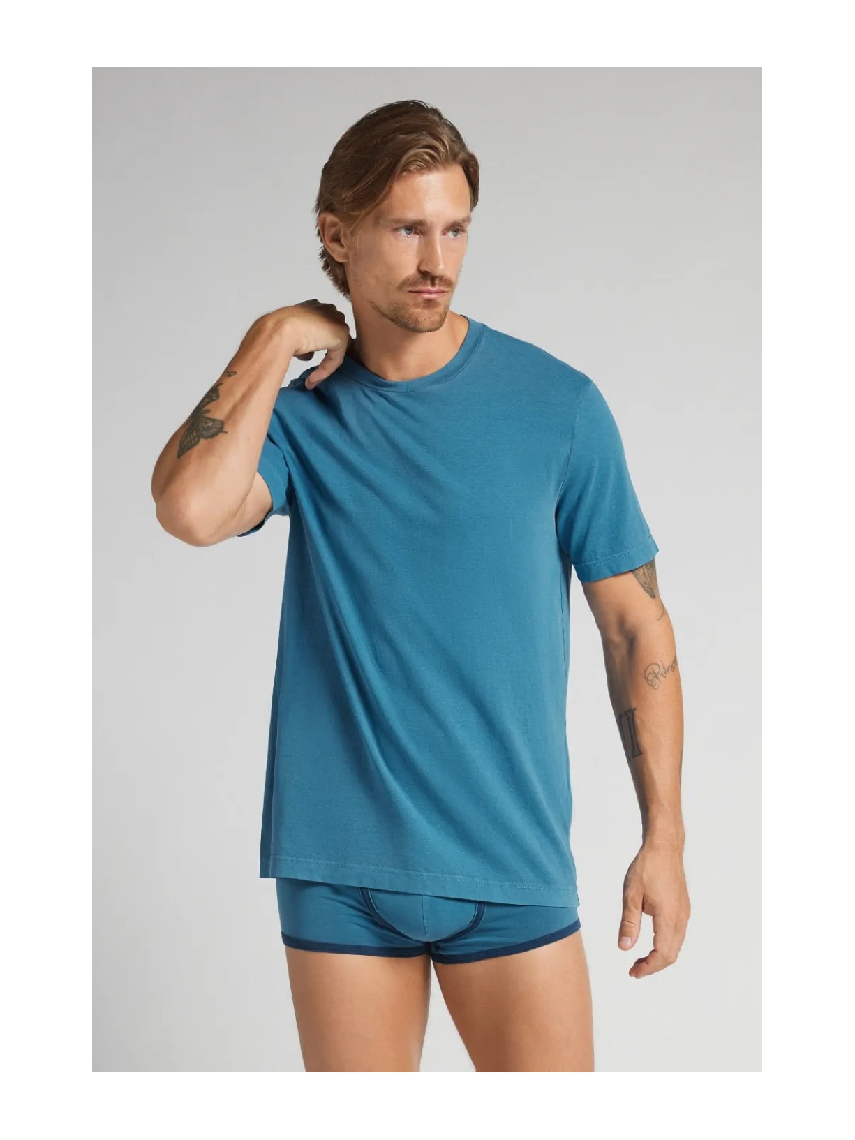 Camiseta Washed Collection Em Algodão Azul Intimissimi