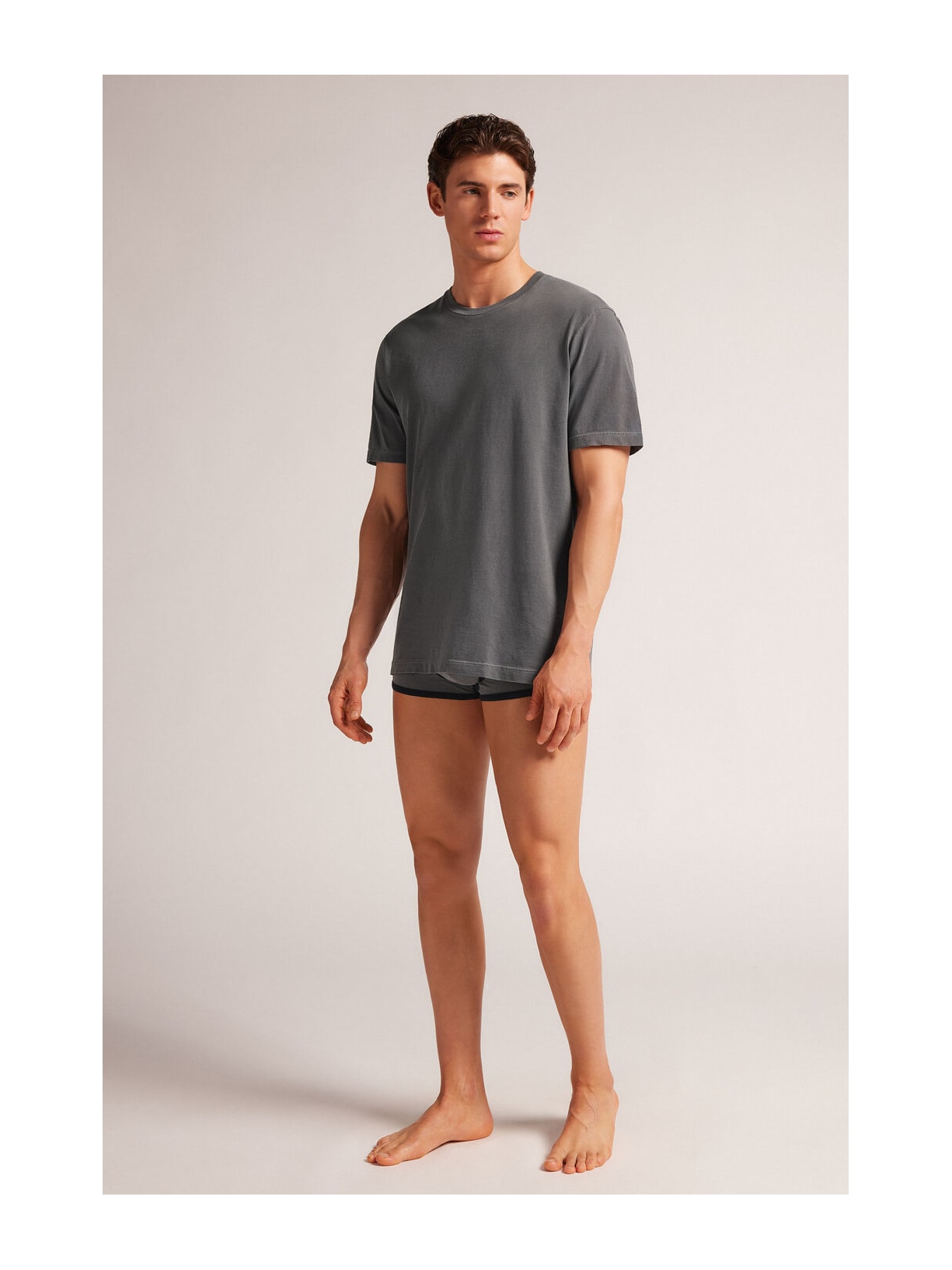 Camiseta Washed Collection Em Algodão Cinza Intimissimi