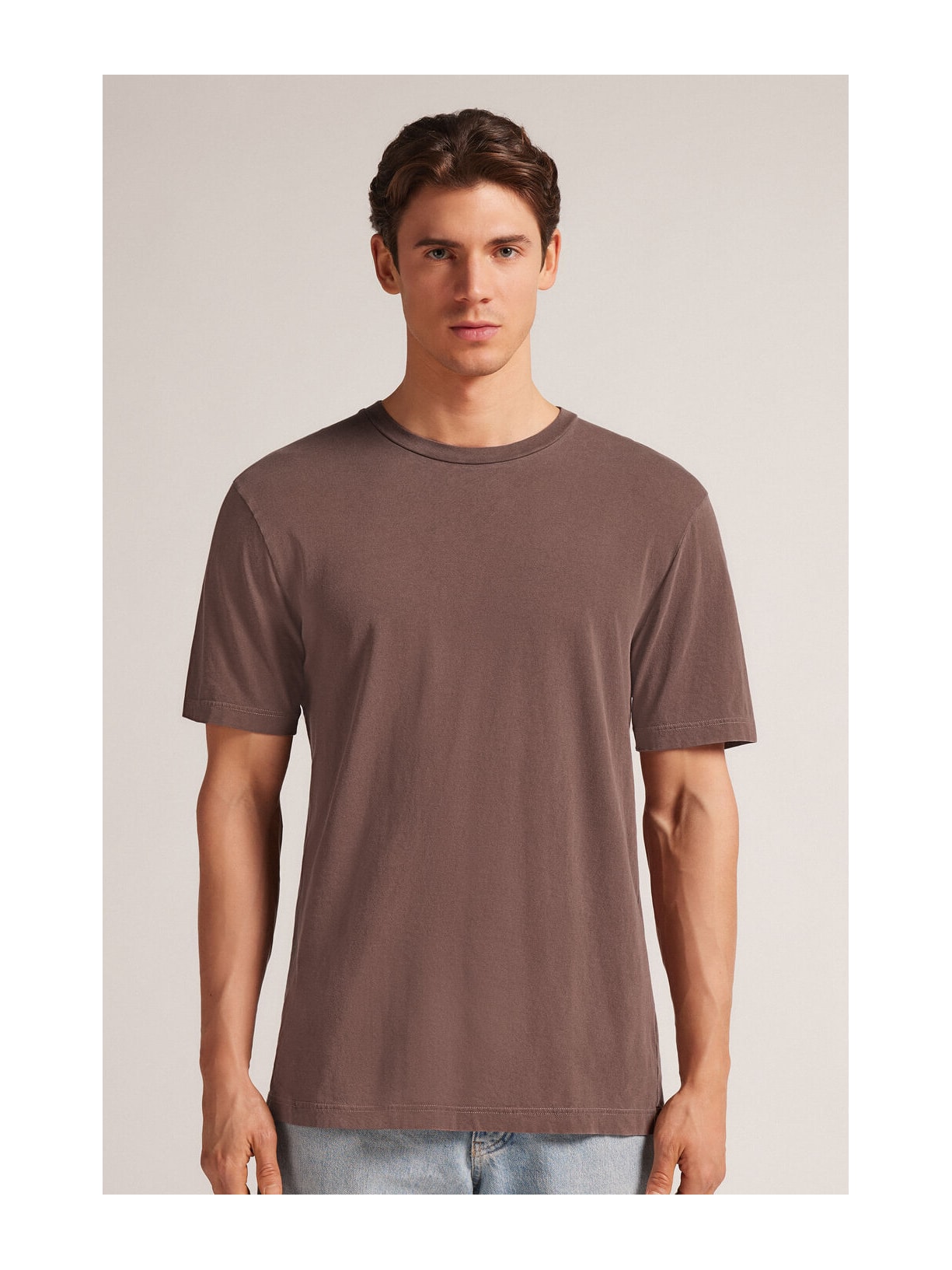 Camiseta Washed Collection Em Algodão Marrom Intimissimi