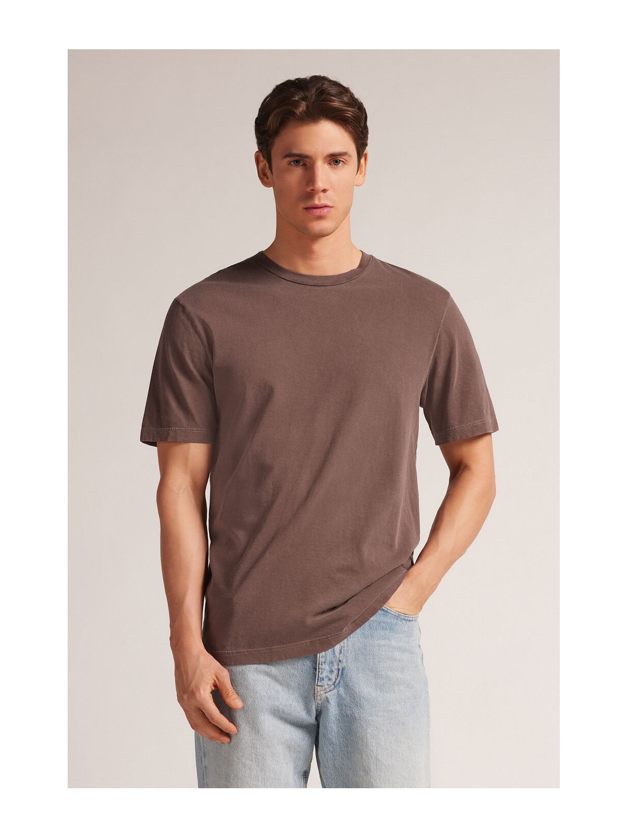 Camiseta Washed Collection Em Algodão Marrom Intimissimi