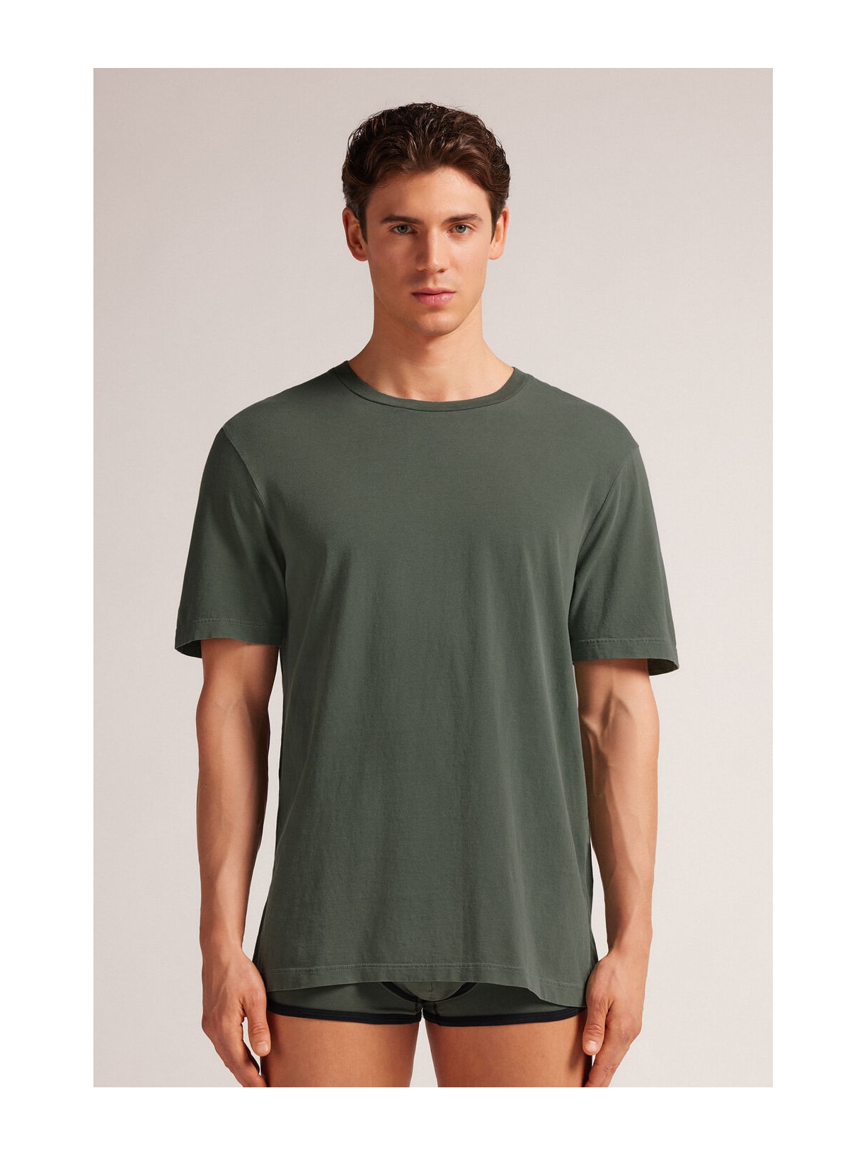 Camiseta Washed Collection Em Algodão Verde Intimissimi