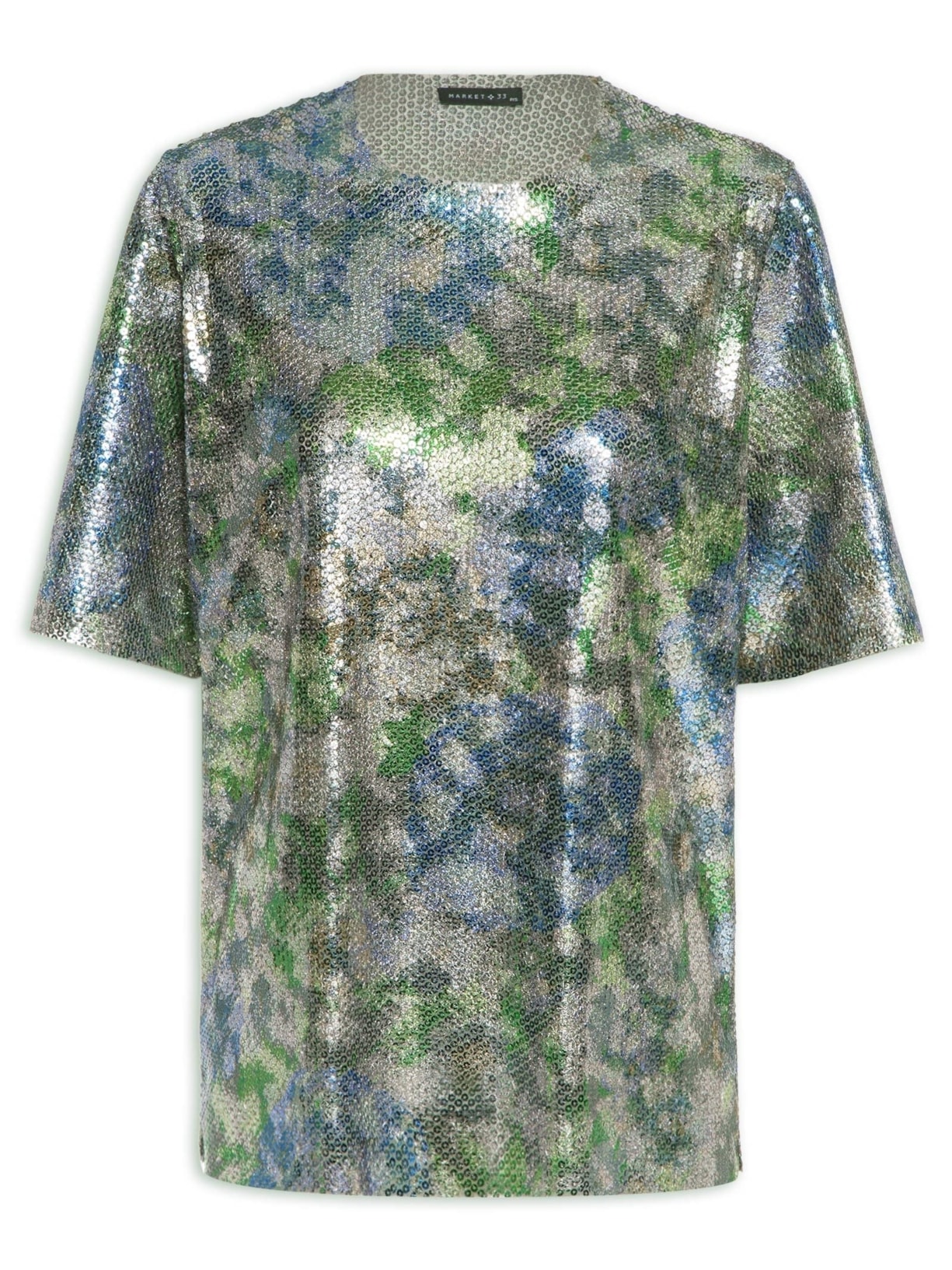 Camisetão Carnaval Paetê - Prata