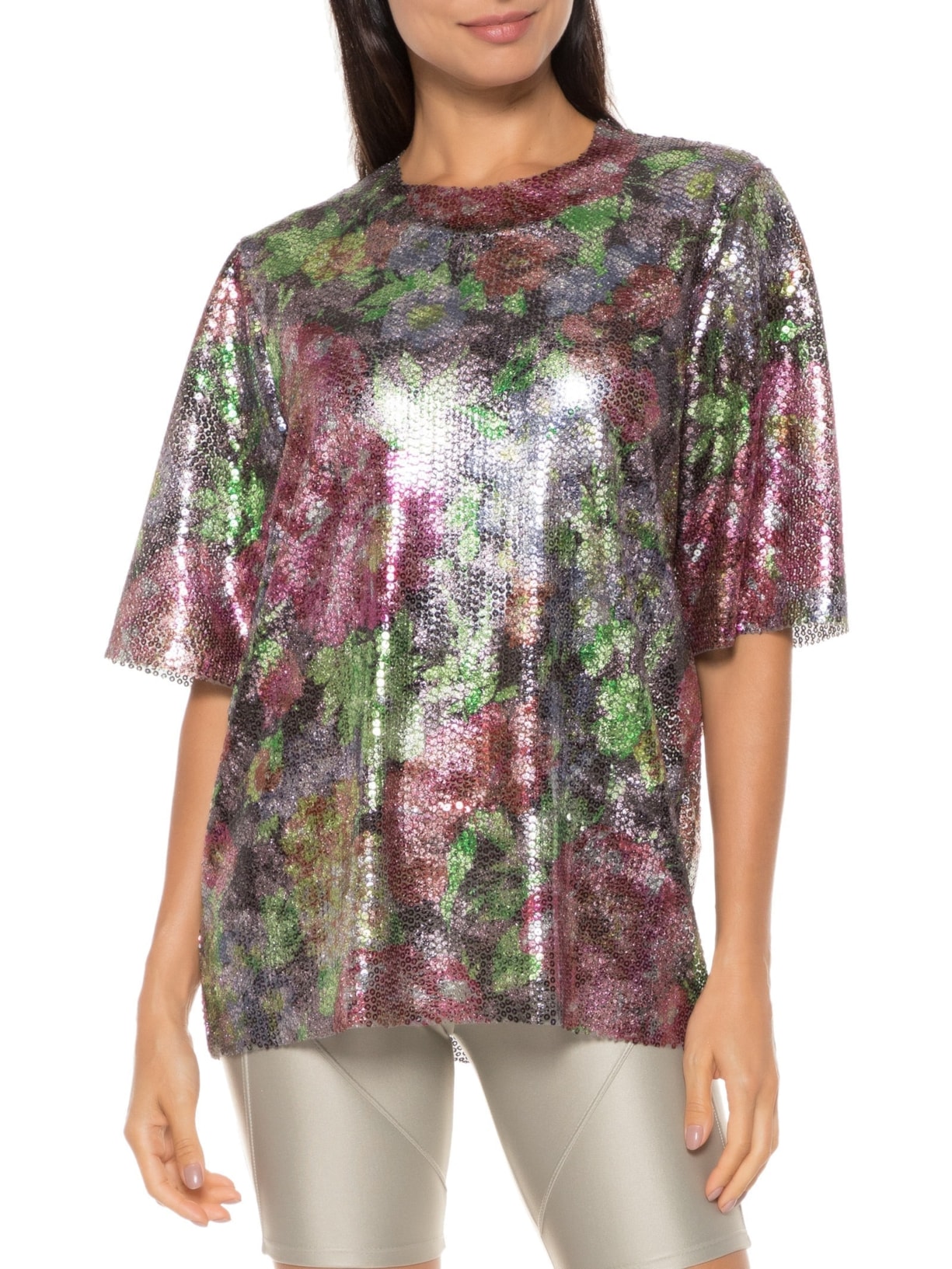 Camisetão Carnaval Paetê Rosa Market 33