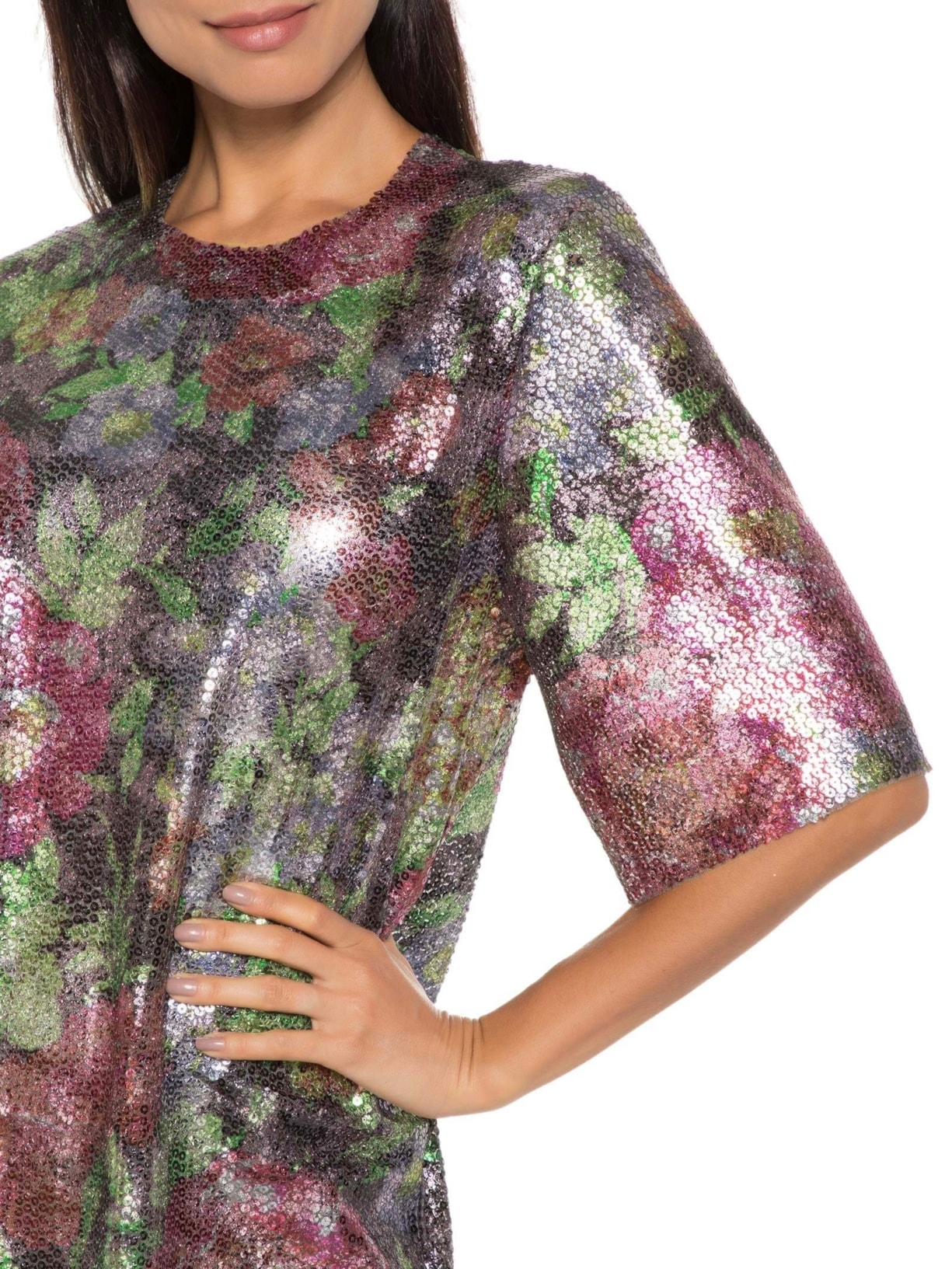 Camisetão Carnaval Paetê Rosa Market 33