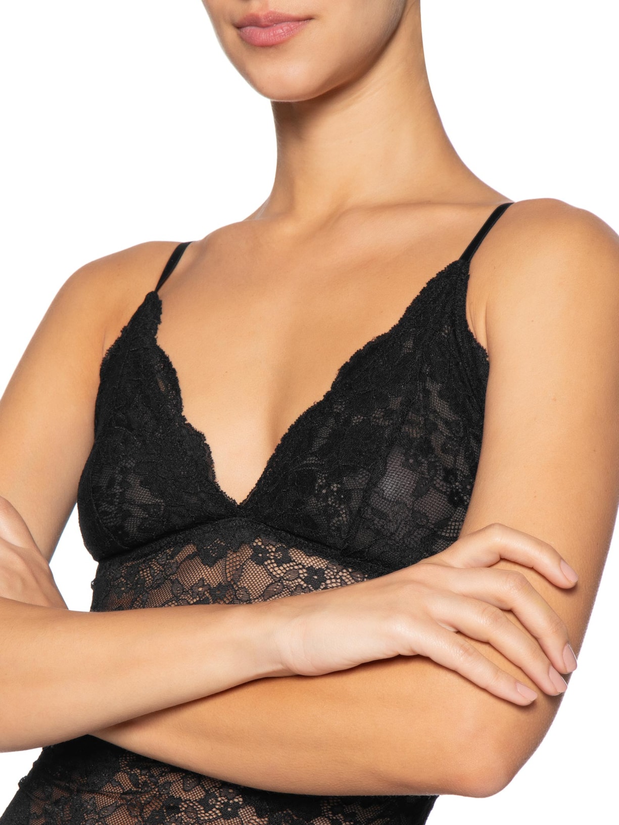 Camisete Feminina Triângulo Classic Lace Preto Calvin Klein Underwear