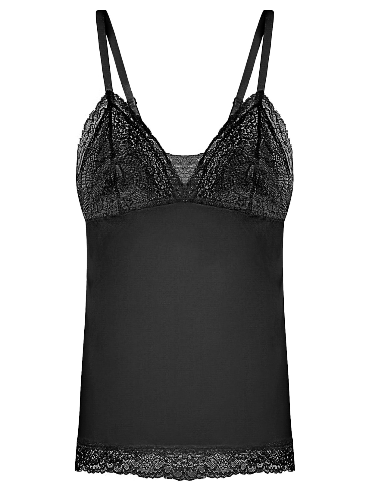 Camisete Renda Preto Valisere