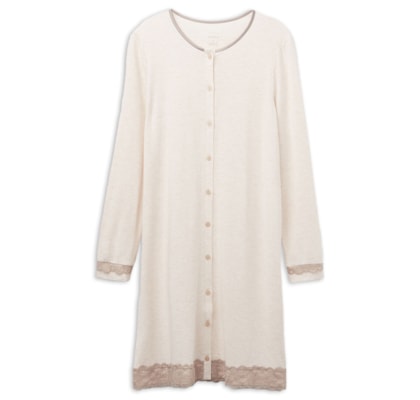 Camisola Aberta Com Detalhes Em Renda - Off-White